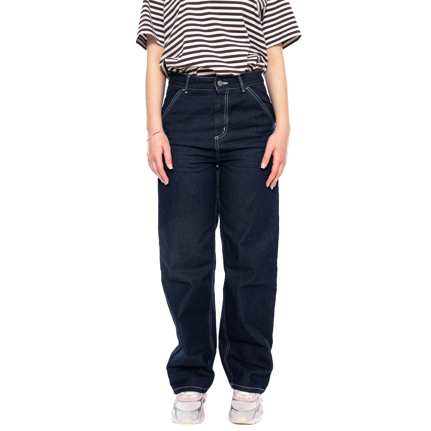 W' Simple Pant Blue - Pantaloni Denim Jeans Donna Blu Scuro I031924 012Y CARHARTT WIP 