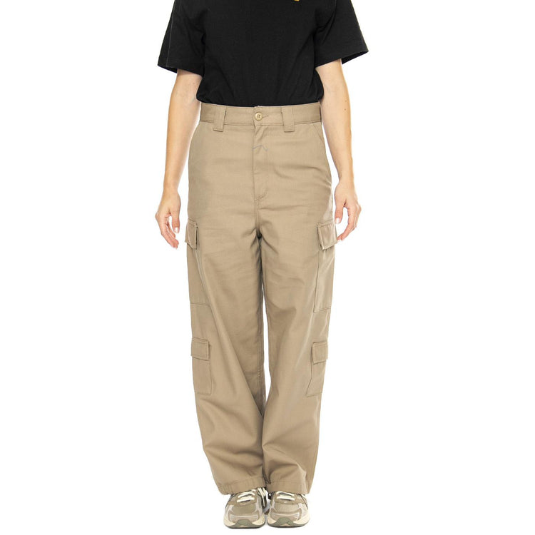 W' Kingsley Pant Leather rigid - Pantaloni Cargo Donna Beige I033772.8Y01  CARHARTT WIP 