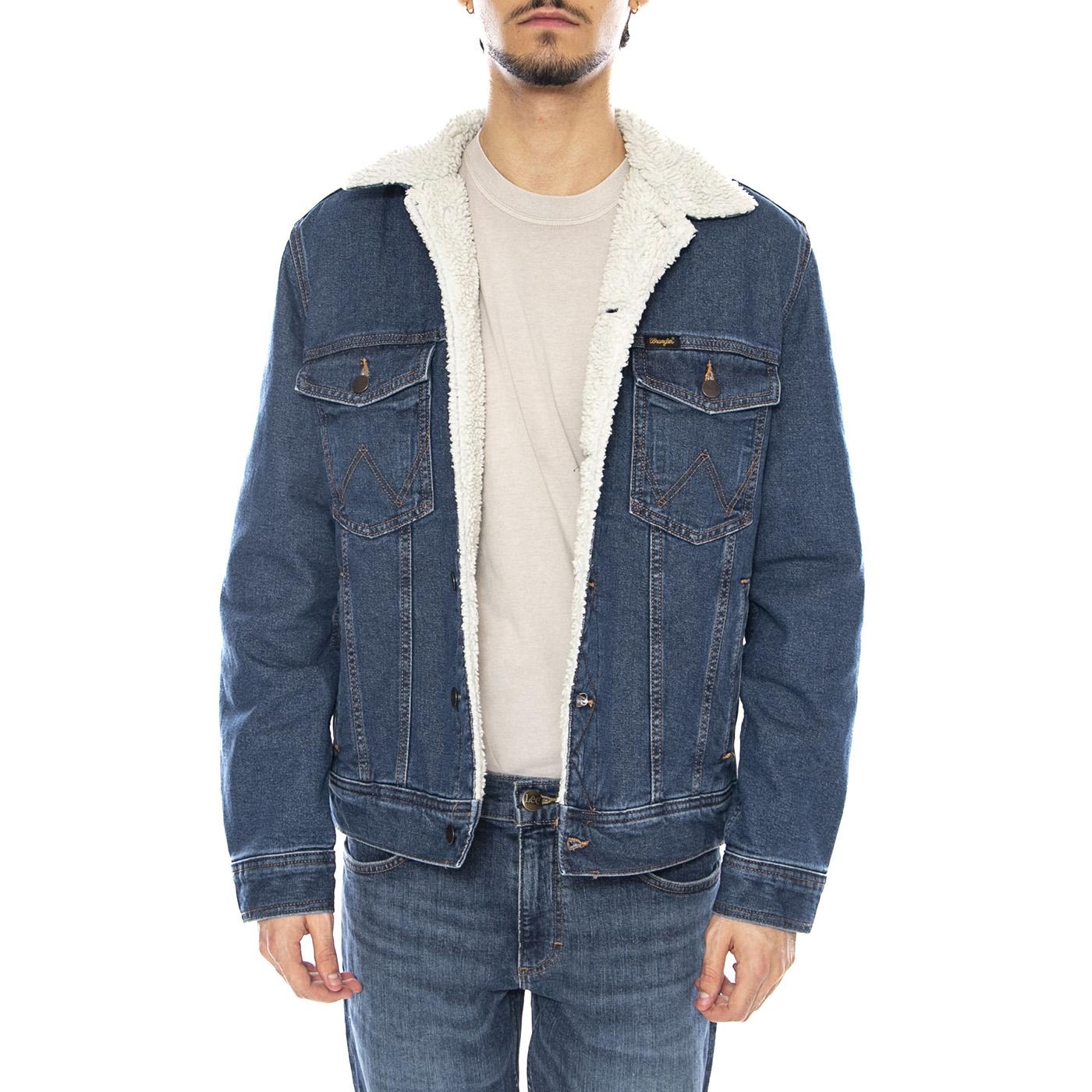 Sherpa Classic Jacket - Mid Stone Wrangler - Giacca Denim Jeans Uomo Blu 112371440 . WRANGLER 