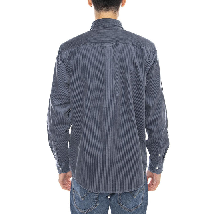 L/S Madison Cord Shirt Angelite / Angelite -- Camicia Uomo Blue I029958.39QXX . CARHARTT WIP 