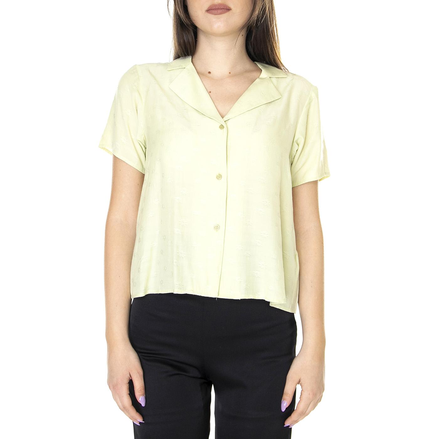 W' Camisa Fluida de Jacquard con Flores Verde - Camicia Donna Verde 31W/11237  WILD PONY 