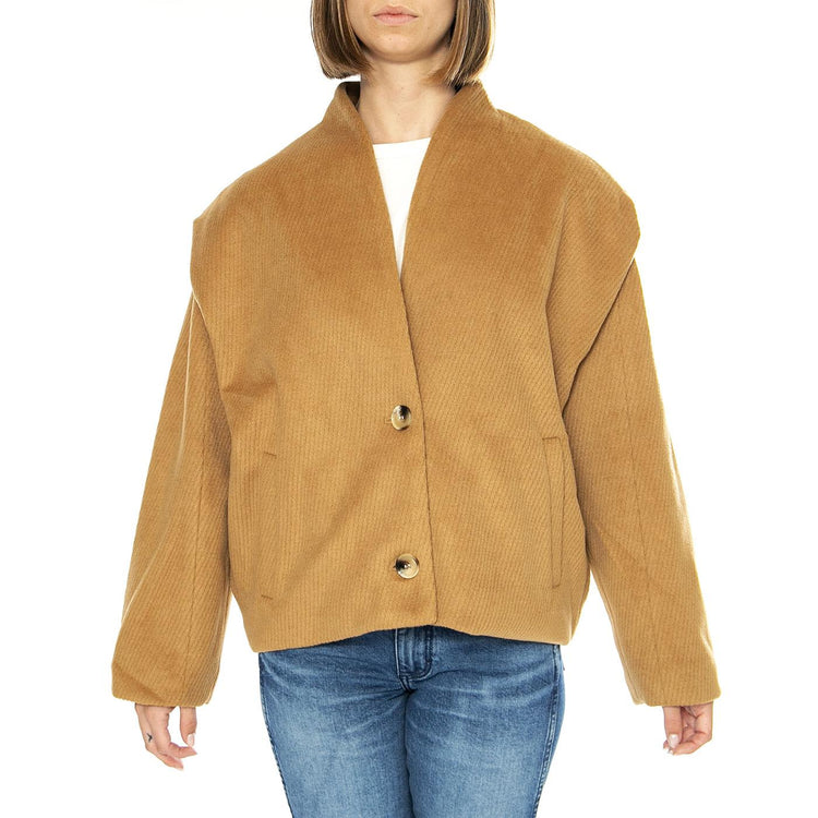 Abrigo Corto Estructura Camel - Giacca Donna Marrone 43W/11275  WILD PONY 