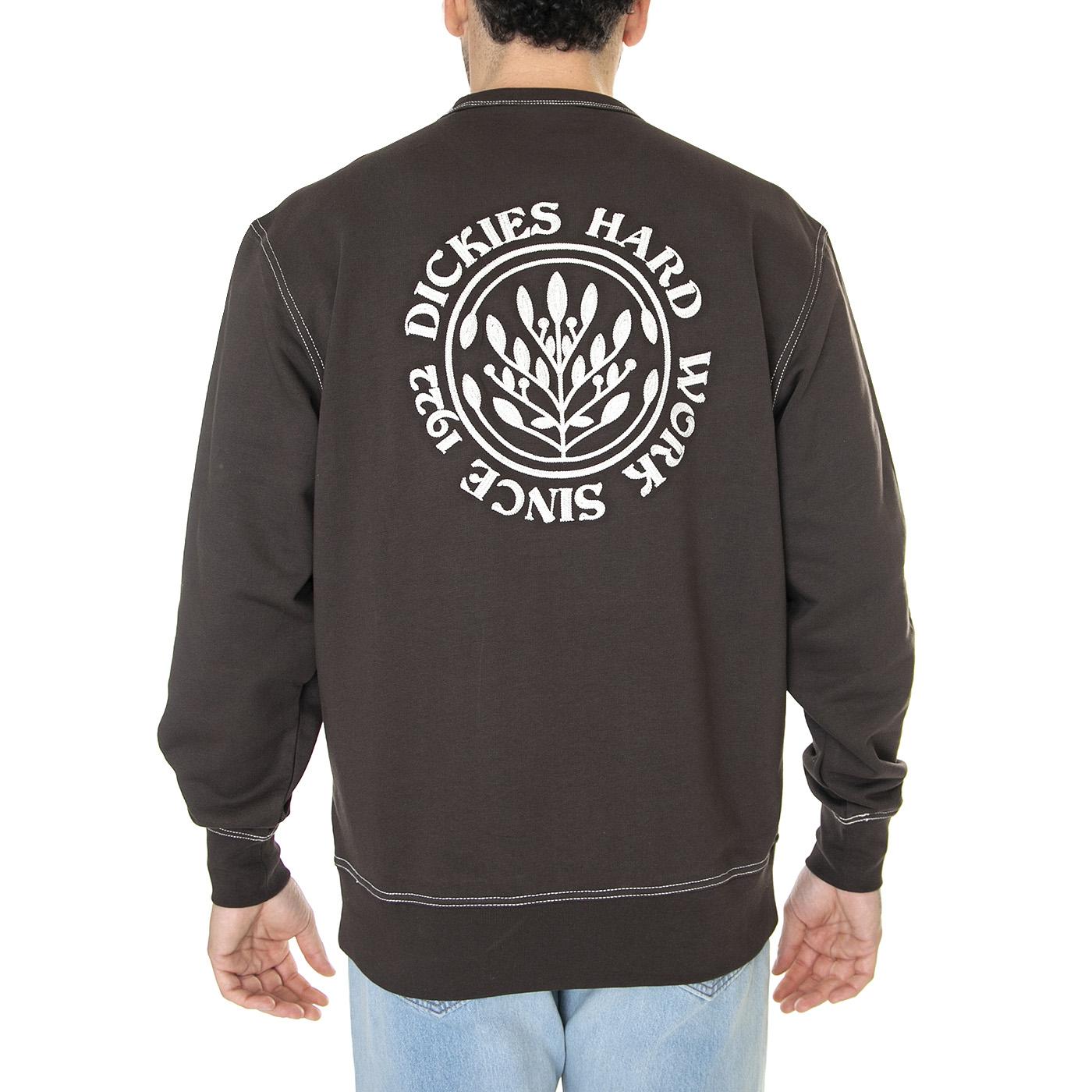 Beaverton Dark Brown - Felpa Girocollo Uomo Marrone DK0A4Y6KDBX1  DICKIES 