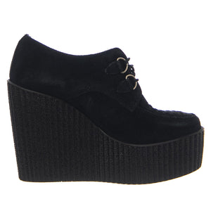 Wedge Wulfurn Black Suede - Scarpe Stringate Profilo Alto Donna Nere 11867  UNDERGROUND 