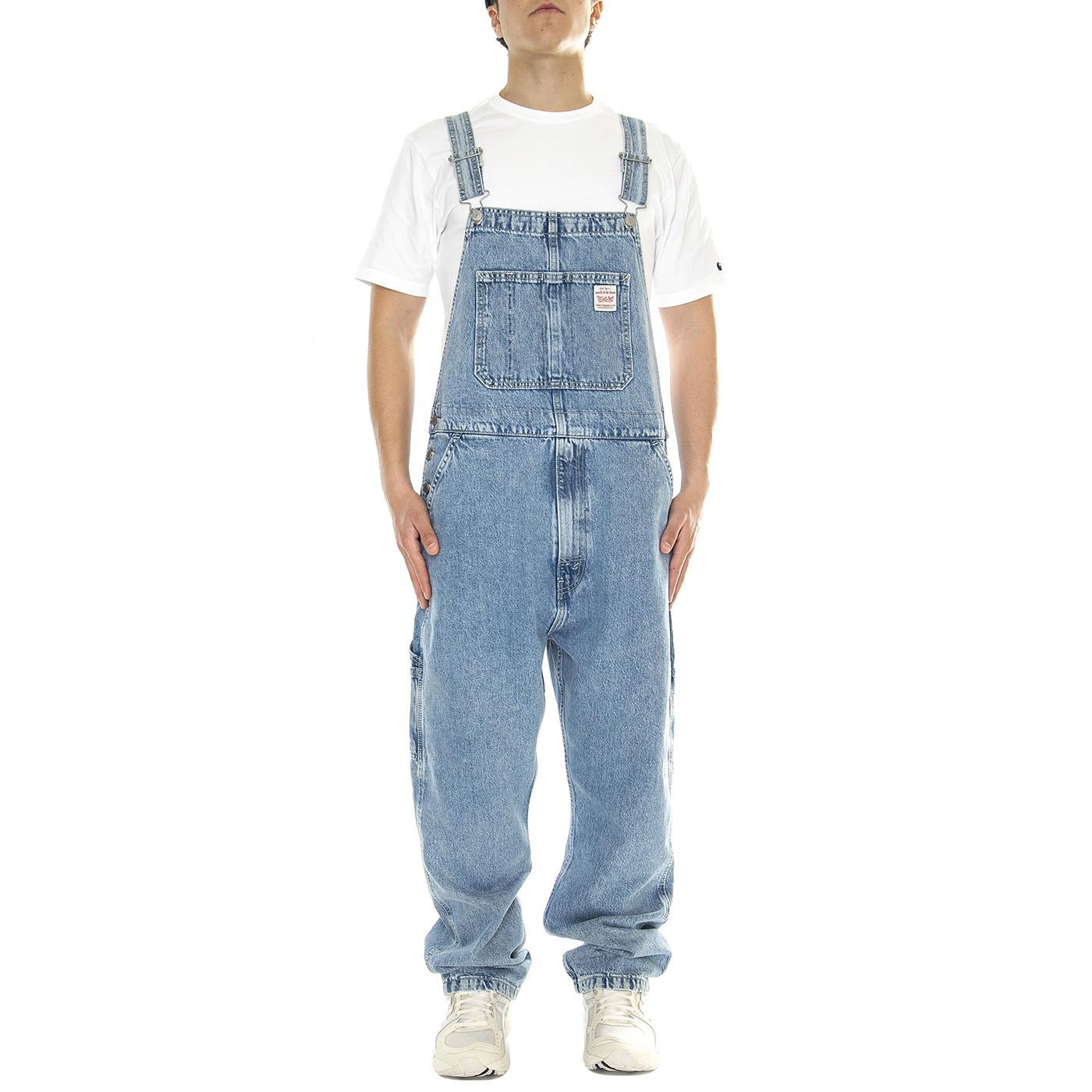 RT Overall Put In Work Med Indigo Flat Finish - Salopette Denim Jeans Uomo Blu 79107-0020  LEVIS 