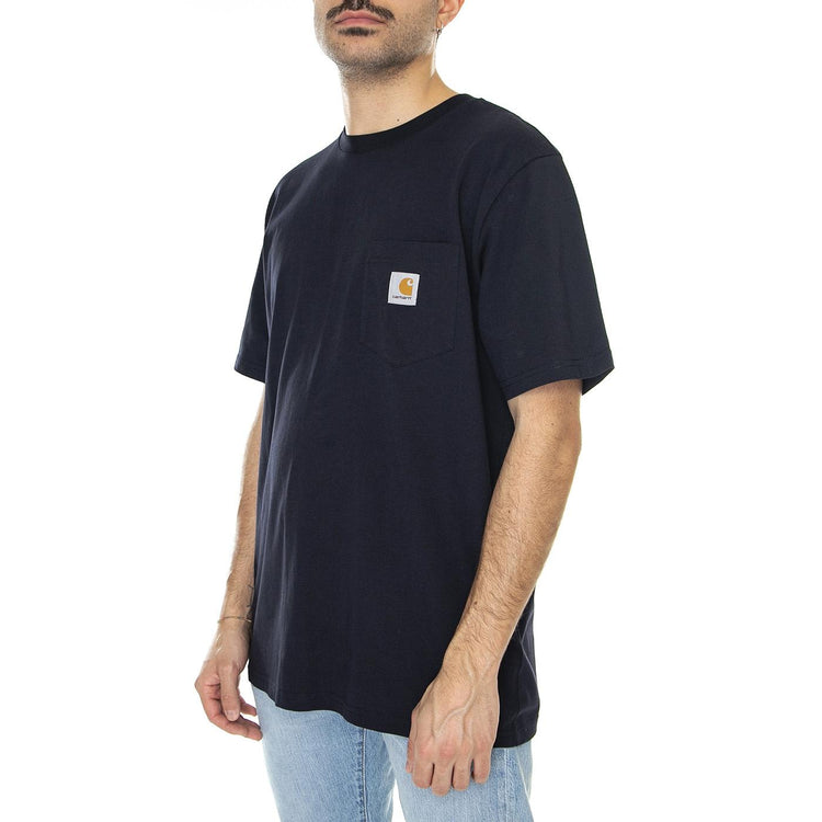 S/S Pocket T-Shirt Dark Navy - Maglietta Girocollo Uomo Blu I030434-1CXX  CARHARTT WIP 