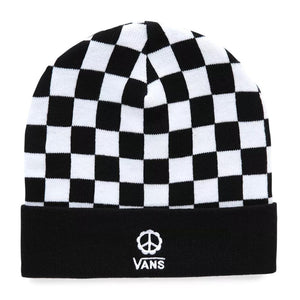 Breakin Out Beanie Peac Black / White - Cappellino a Cuffia Nero / Bianco / Checkerboard VN0A7YSN63M1  VANS 