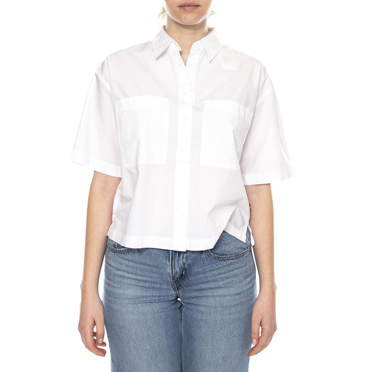Harlie SS Cropped Shirt - Bright White - Camicia Maniche Corte Donna Bianca 003QI 0001 LEVIS 