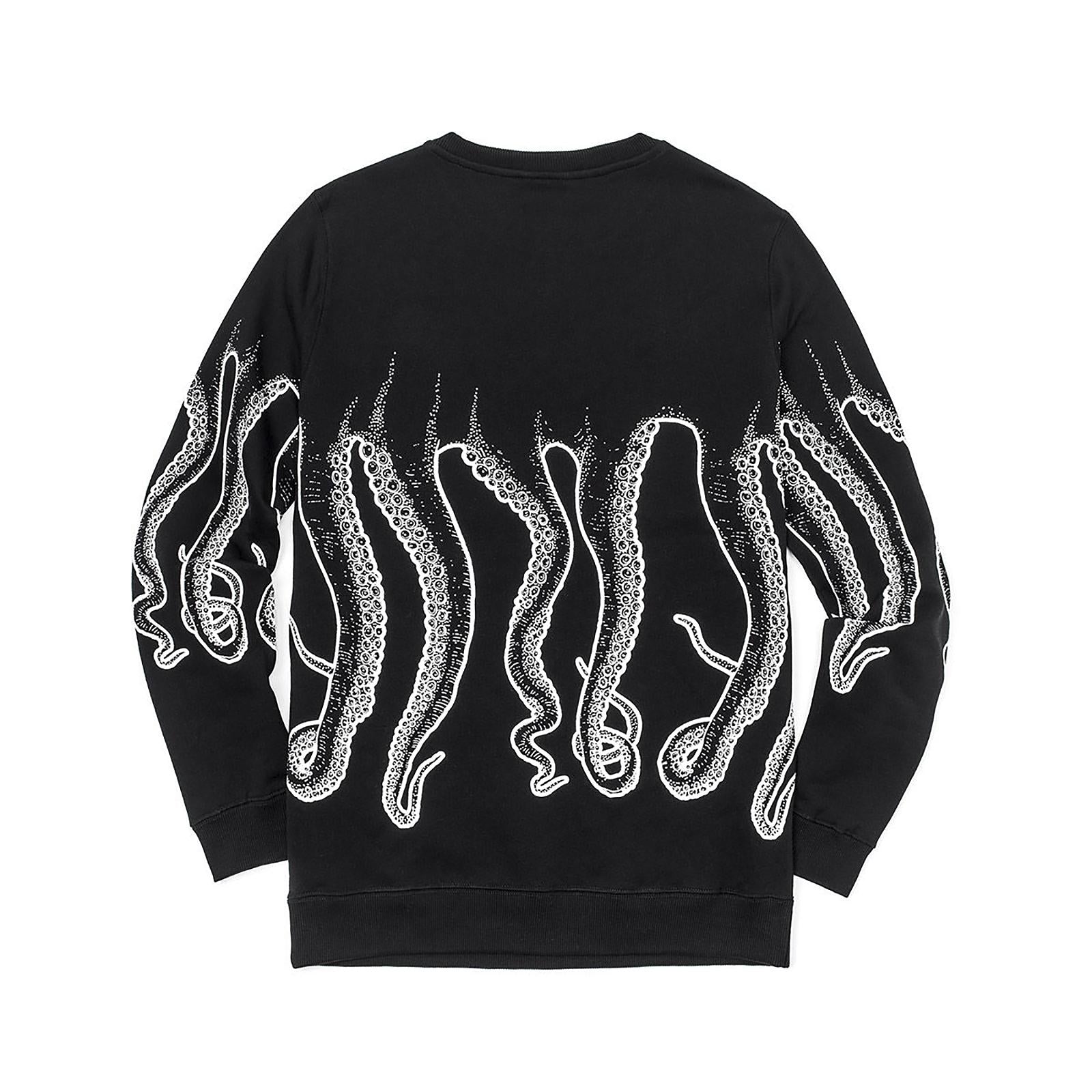 OCTOPUS OUTLINE CREWNECK WHITE BLACK 18SOSC03-WHITE-BLACK  OCTOPUS 