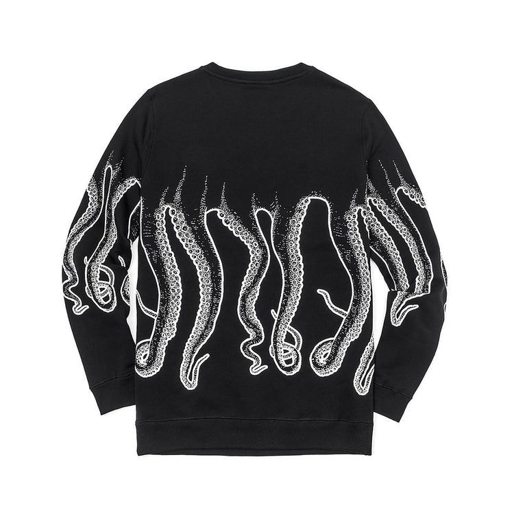 OCTOPUS OUTLINE CREWNECK WHITE BLACK 18SOSC03-WHITE-BLACK  OCTOPUS 