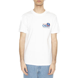 Obey Record Sound Waves Tee White - Maglietta Girocollo Uomo Bianca 165264050-WHT  OBEY 
