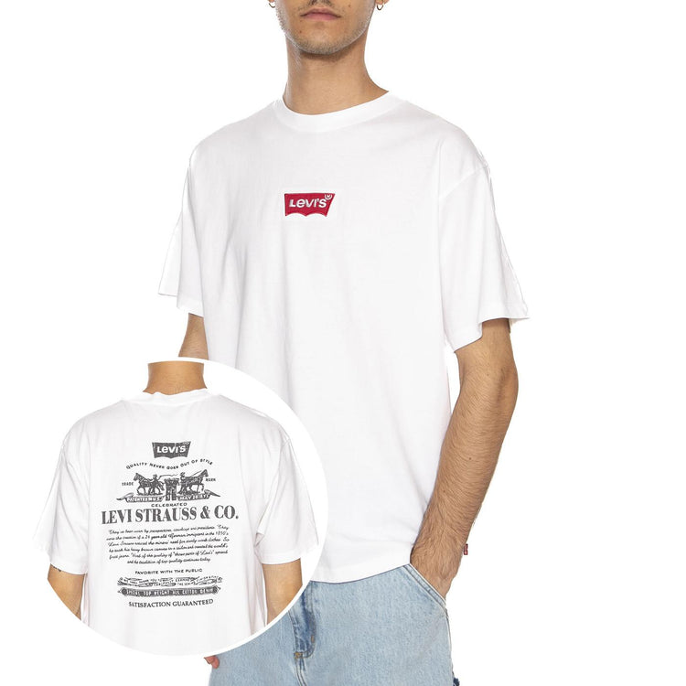 Vintage Fit Graphic Tee Badge BW 2HP White Brown - Maglietta Girocollo Uomo Bianca 87373-0214  LEVIS 