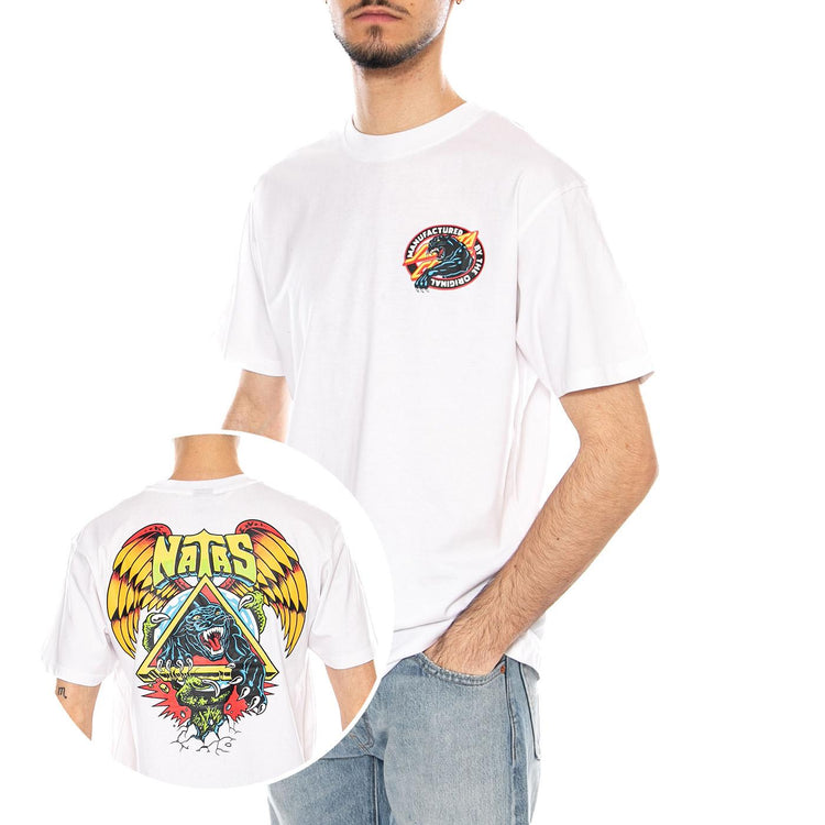 Natas SC Panther White - Maglietta Girocollo Uomo Bianca SCA-TEE-12801 White SANTA CRUZ 