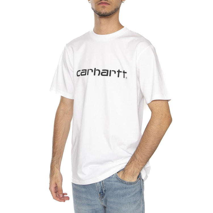 Carhartt WIP Script T-shirt White Black - Maglietta Girocollo Uomo Bianca I035700-43B5  CARHARTT WIP 