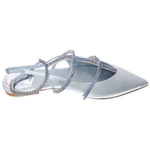 W' Pristina Blue Satin Combo Sandals - Sandali Donna Blu JC-R2P-150A  JEFFREY CAMPBELL 