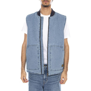 Spring Denim Vest Light Wash - Giacca Smanicata Denim Jeans Uomo Blu 6040116 10135 CAT 