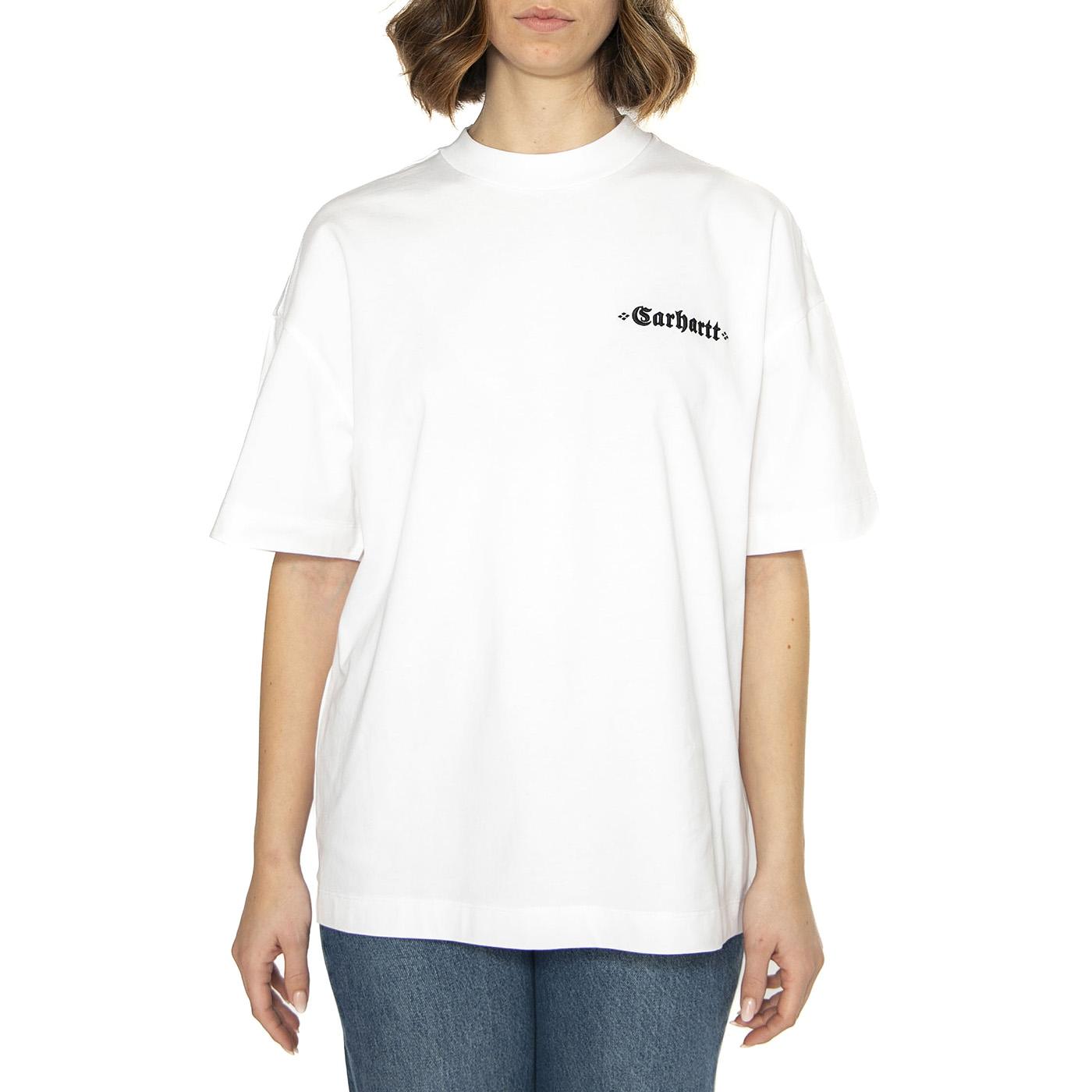 W' S/S Greatest Hits 02 T-S White / Black - Maglietta Girocollo Donna Bianca I034401.00AXX  CARHARTT WIP 