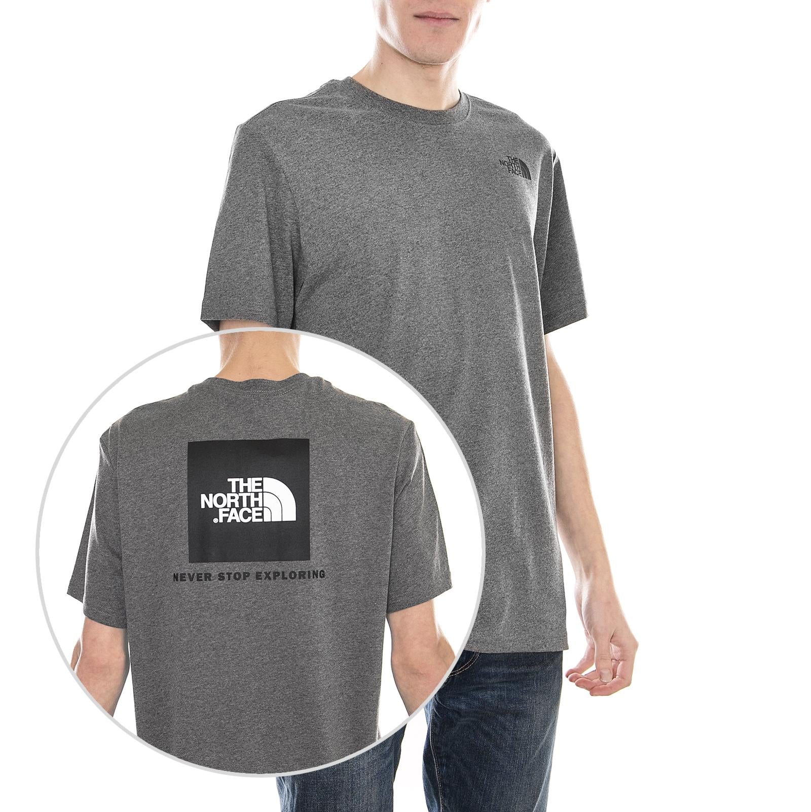 Red Box Tee - Tnf Medium Grey Heather - Maglietta Girocollo Uomo Grigia T92TX2JBV  THE NORTH FACE 