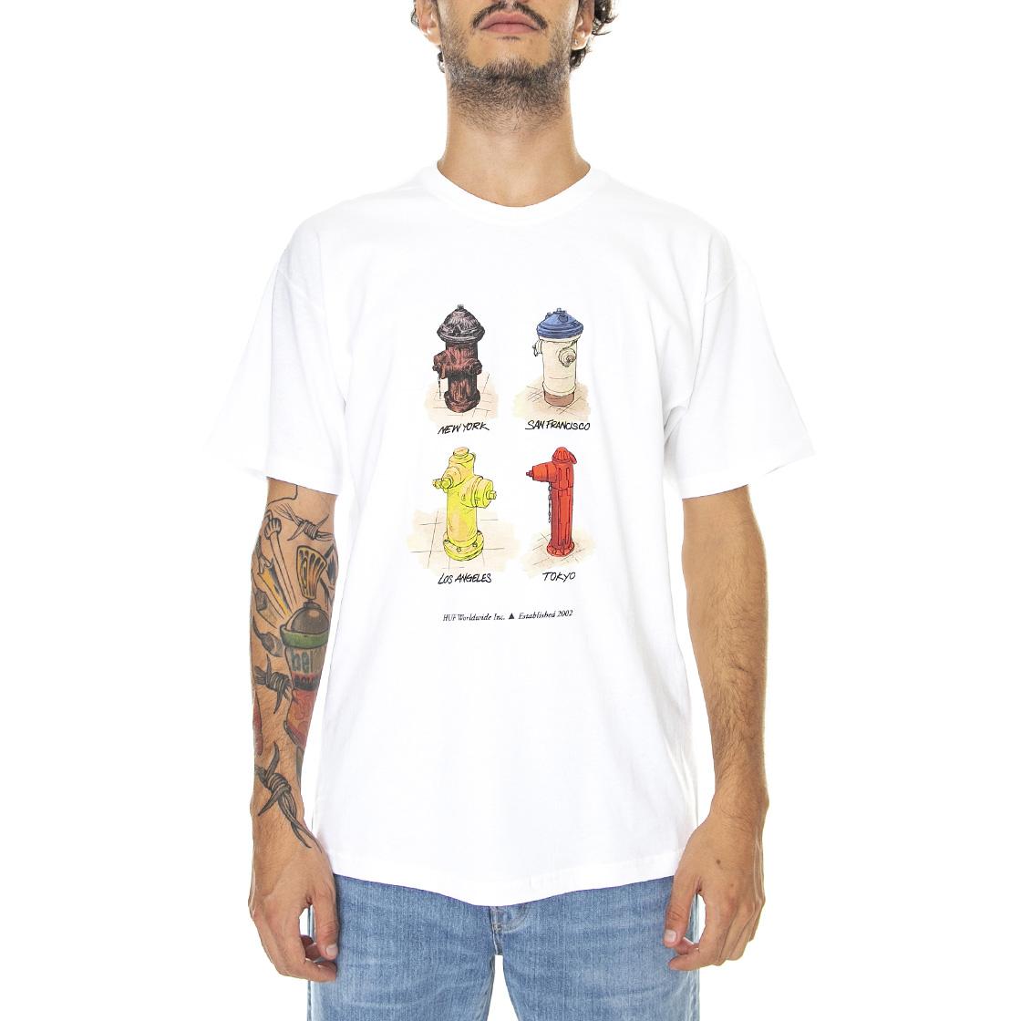 All Cities S/S Tee White - Maglietta Girocollo Uomo Bianca TS01823-WHITE  HUF 