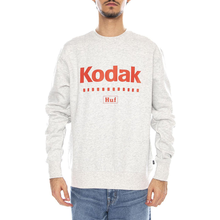 Golden Hour Crewneck -- Felpa Girocollo Uomo Grigia PF00753 AS HUF 