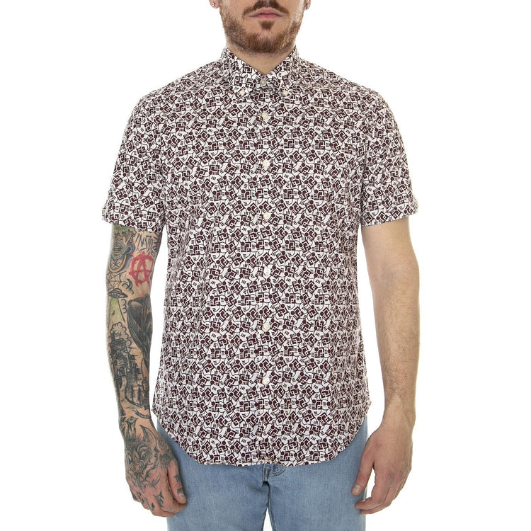 Retro Print Claret - Camicia Maniche Corte Uomo Multicolore 66661-048  BEN SHERMAN 