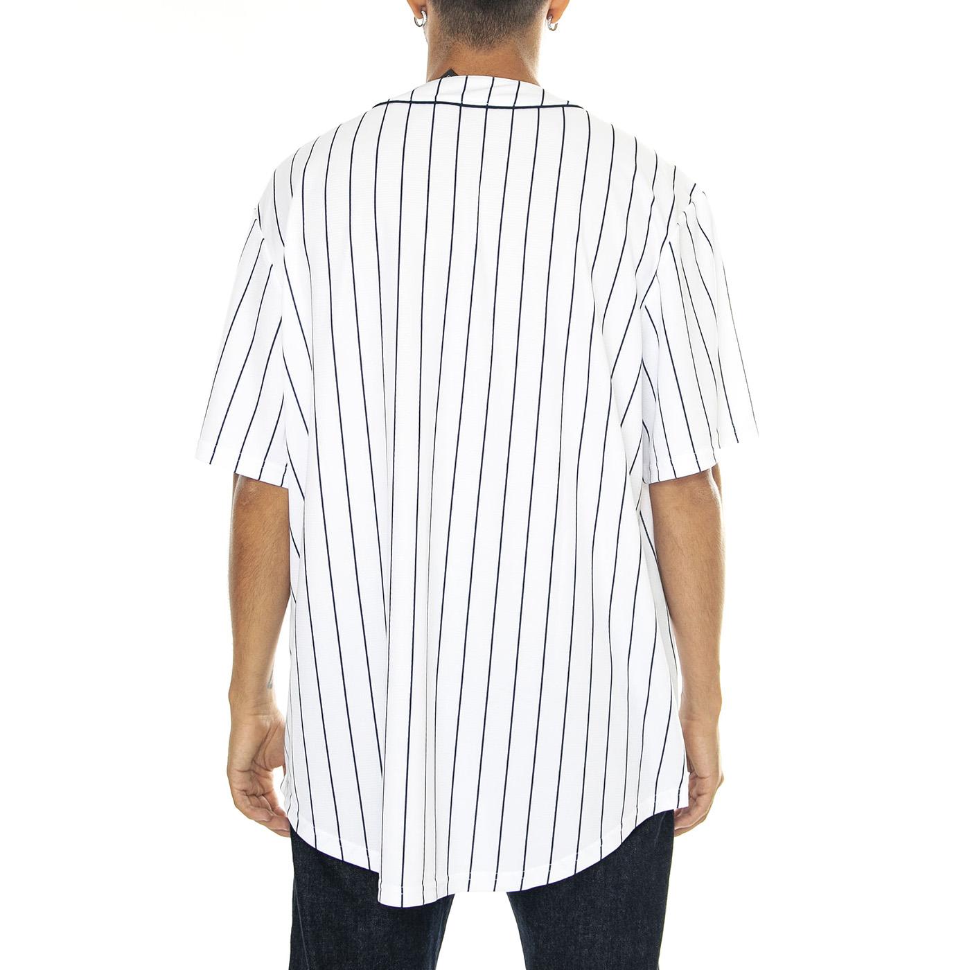 New York Yenkees MLB Core Foundation Top White / Navy - Camicia Maniche Corte Uomo Bianca / Blu 007N-071R-NK-0IY  GENUINE 