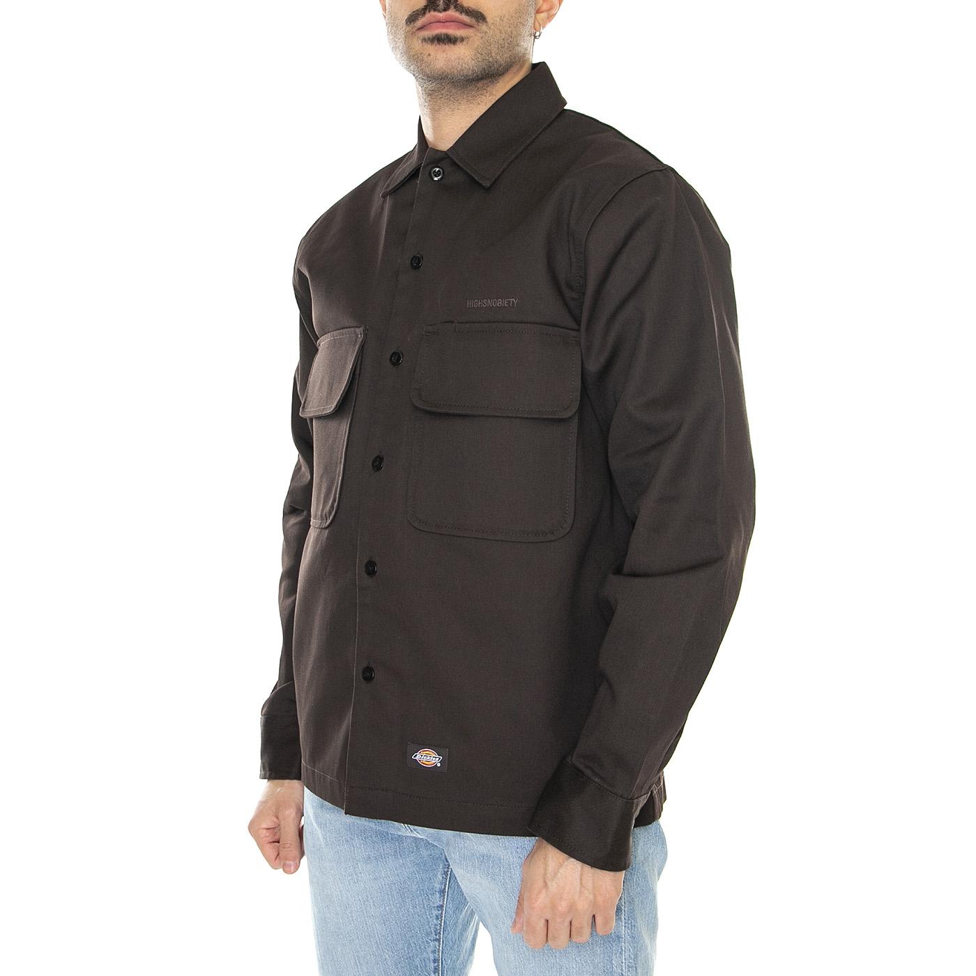 Highsnobiety x Dickies Shirt Dark Brown - Giacca Estiva Uomo Marrone DK0A4XXLDBX1  DICKIES 