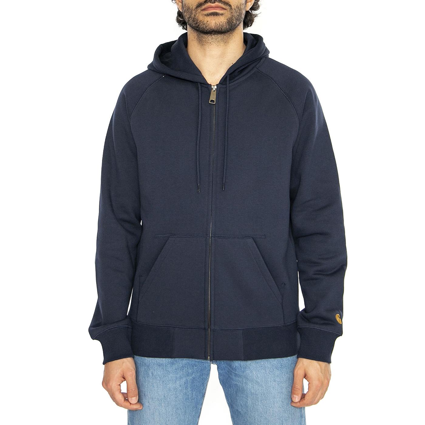 Hooded Chase Jacket Mizar / Gold - Felpa con Capuccio e Zip Uomo Blu I033664.2MZXX  CARHARTT WIP 