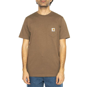 S/S Pocket T-Shirt Coconut - Maglietta Girocollo Uomo Marrone I030434.2LTXX  CARHARTT WIP 