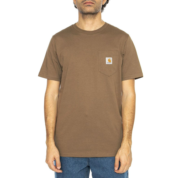 S/S Pocket T-Shirt Coconut - Maglietta Girocollo Uomo Marrone I030434.2LTXX  CARHARTT WIP 