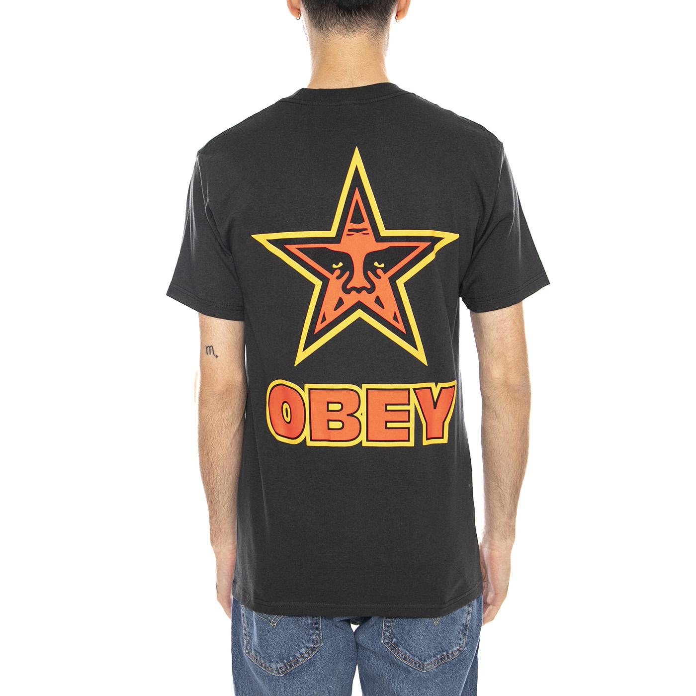Obey Star Tee -- Maglietta Girocollo Uomo Nera 165264118 VBL OBEY 