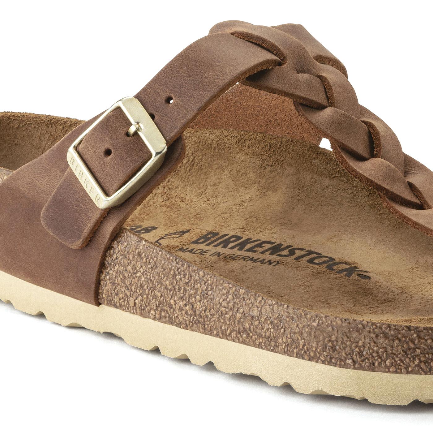 Gizeh Braided Cognac Oiled Leather - Sandali Donna Marroni 1021355  BIRKENSTOCK 