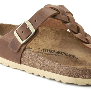 Gizeh Braided Cognac Oiled Leather - Sandali Donna Marroni 1021355  BIRKENSTOCK 