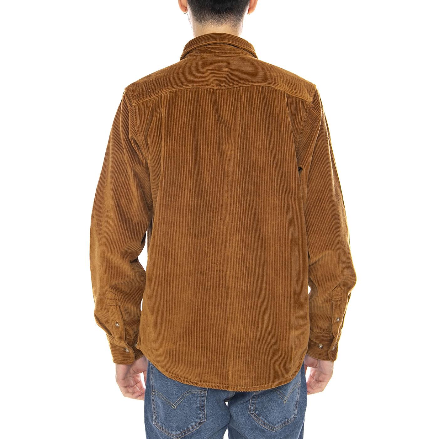 Miles Woven LS Shirt -- Camicia a Maniche Lunghe Uomo Catechu Wood 181200372 CTU OBEY 