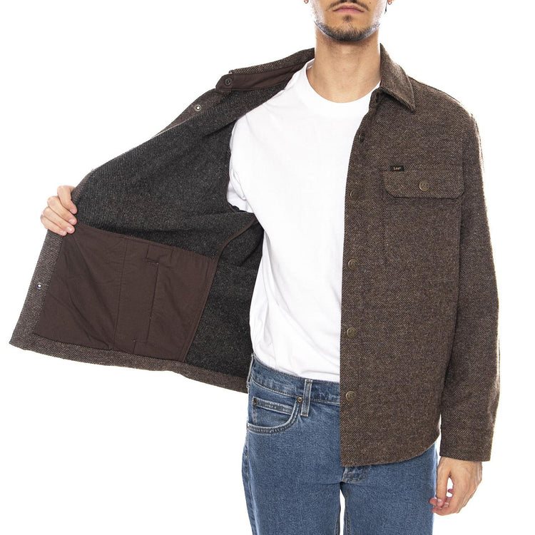 Overshirt Brwon Jaspe - Giacca Sovracanicia Uomo Marrone 112371313 . LEE 
