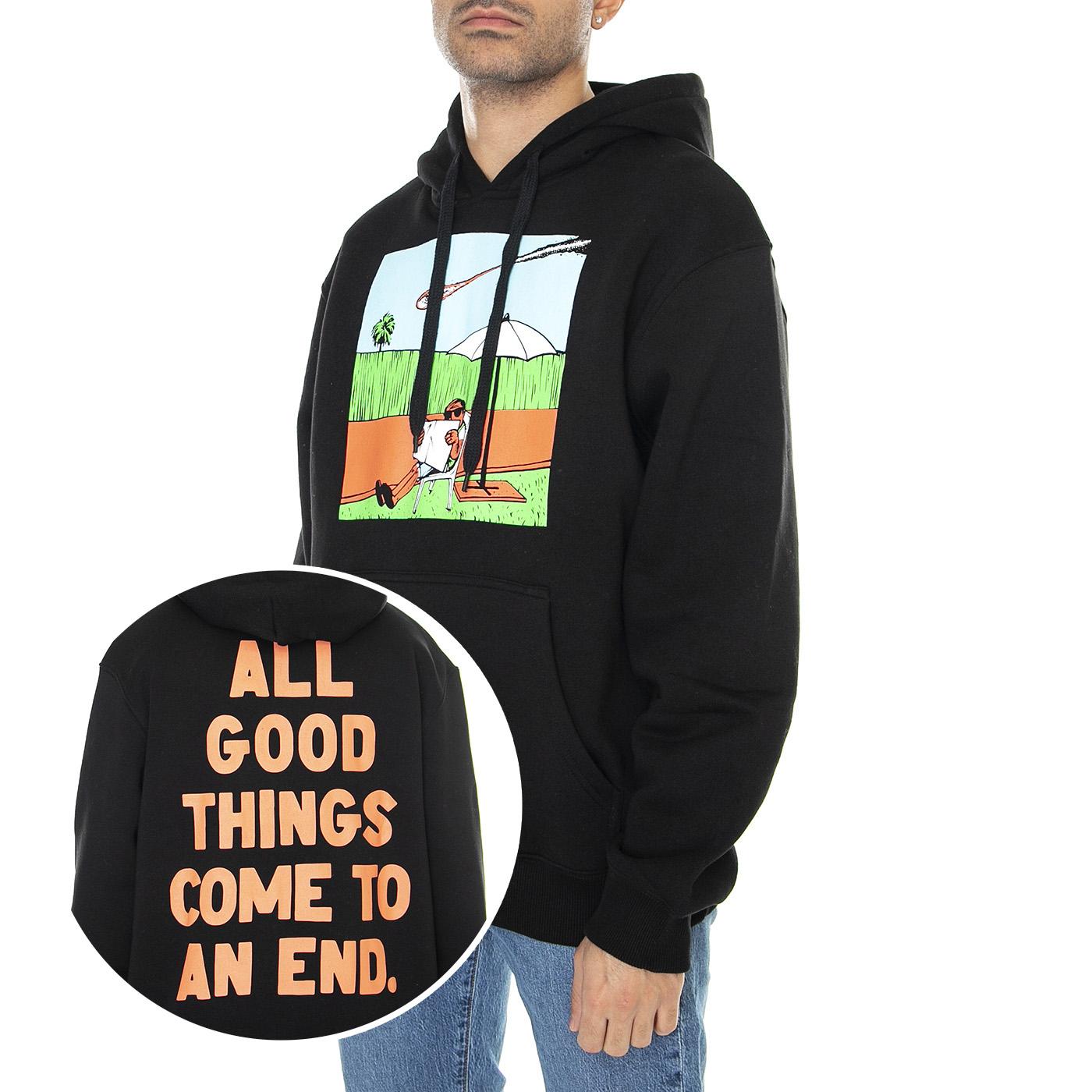 All Good Hoodie Black - Felpa con Cappuccio Uomo Nera HDY0097BLK  DOOMSDAY 