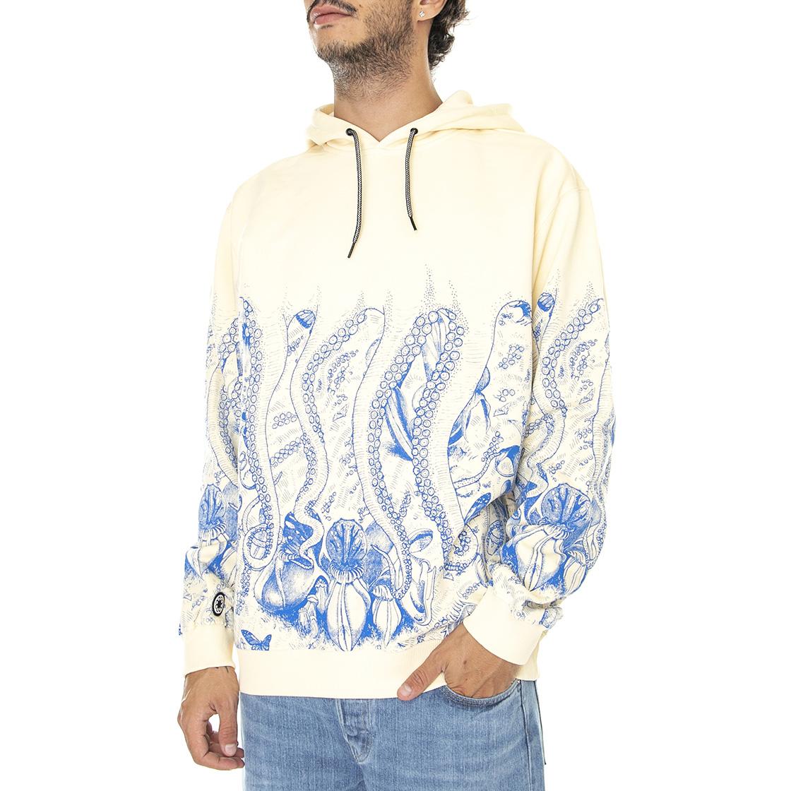Octopus Botanic Hoodie Cream - Felpa con Cappuccio Uomo Gialla 22WOSH11-CREAM  OCTOPUS 