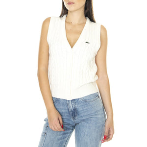 Pullover AF0623-NYV Gilet Donna Bianco AF0623-NYV  LACOSTE 