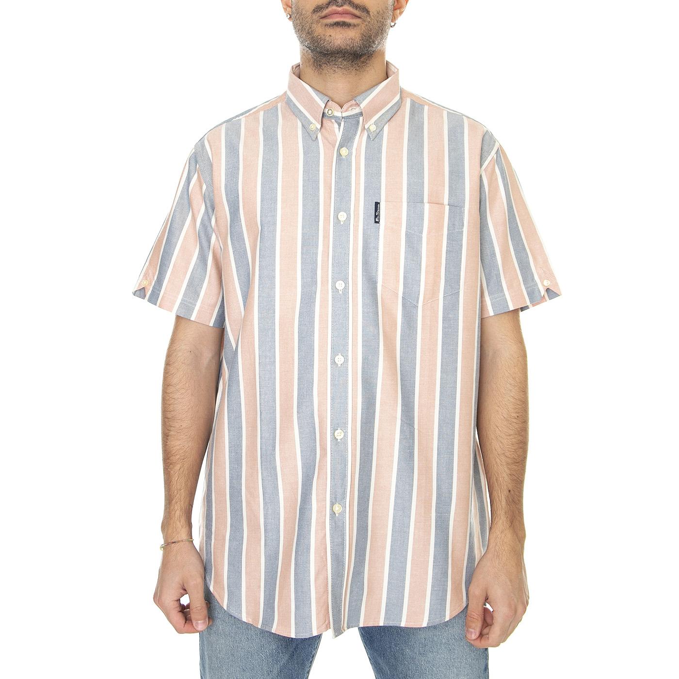 Block Striped Anise - Camicia Maniche Corte Uomo Multicolore 63427-932  BEN SHERMAN 