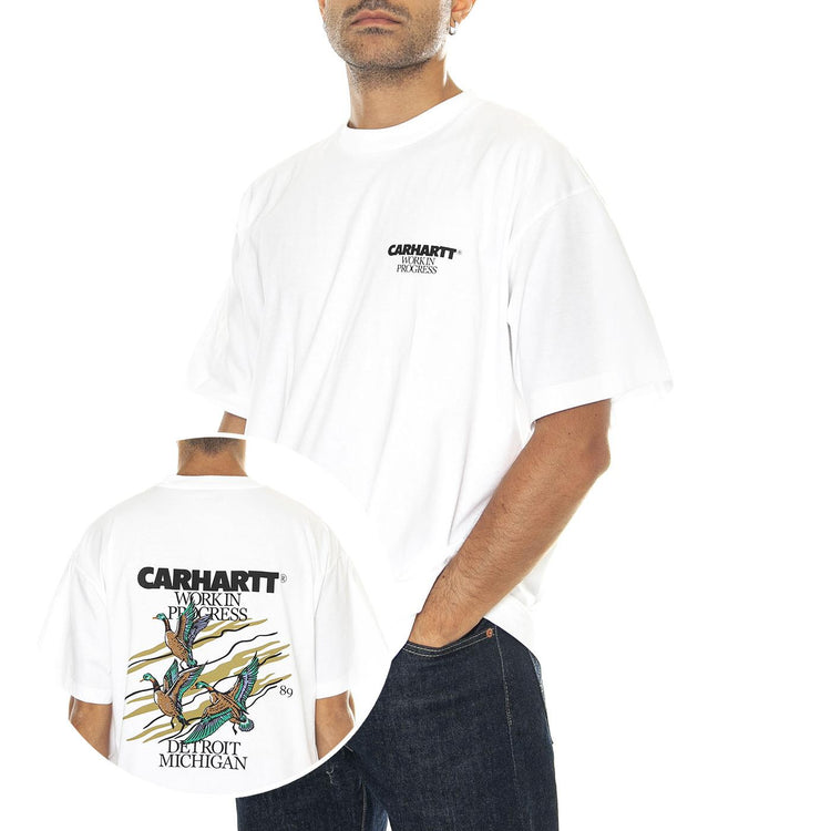 S/S Ducks T-Shirt White - Maglietta Girocollo Uomo Bianca I033662.02XX  CARHARTT WIP 
