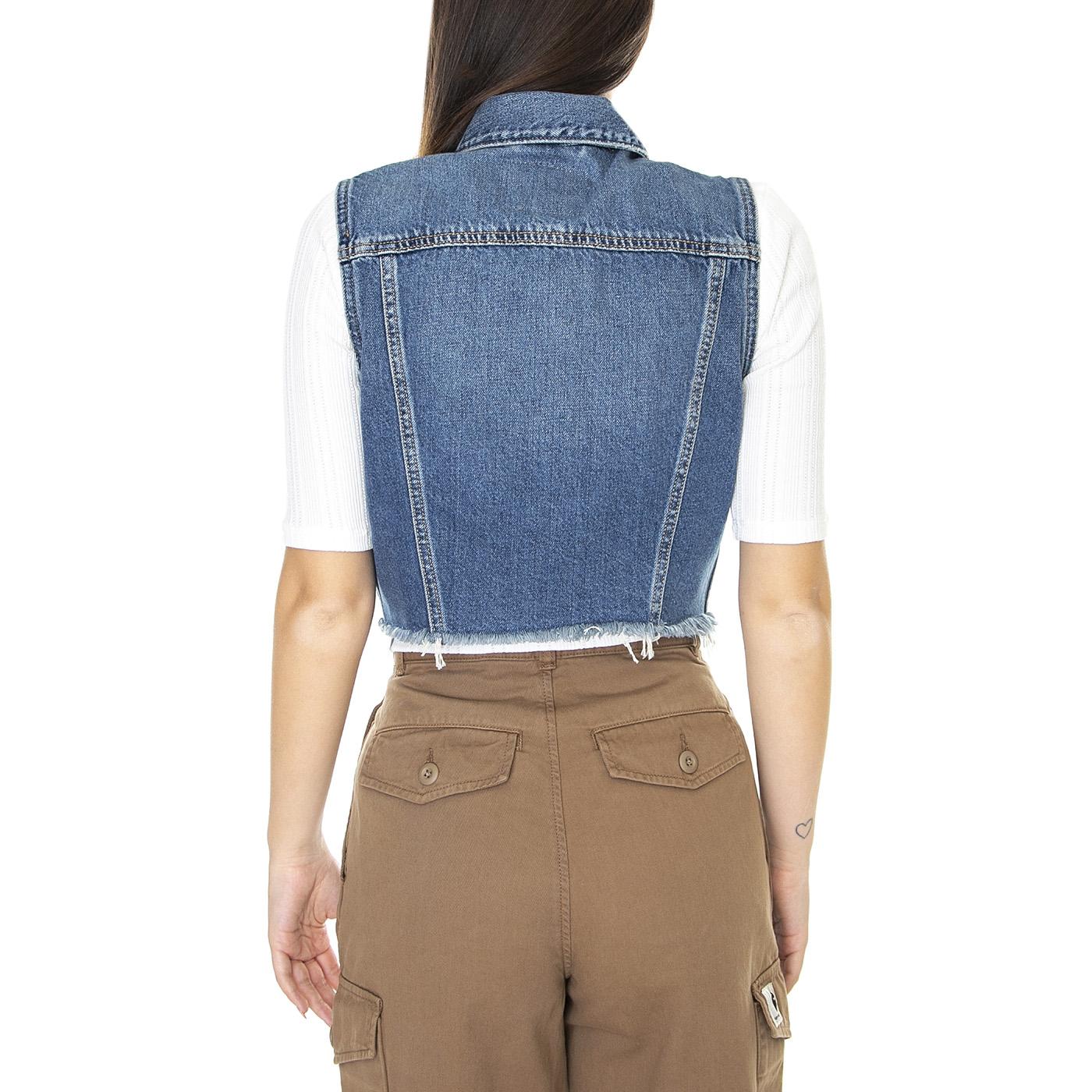XS Vest-Indigo Worn In - Giacca Denim Jeans Smanicata Donna Blu A4855-0000  LEVIS 