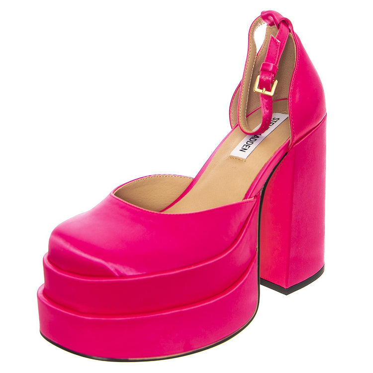 CHARLIZE PNK SATIN - Sandali con Tacco Quadrato e Plateau Donna Rosa SM-CHAR28S1PNK . STEVE MADDEN 