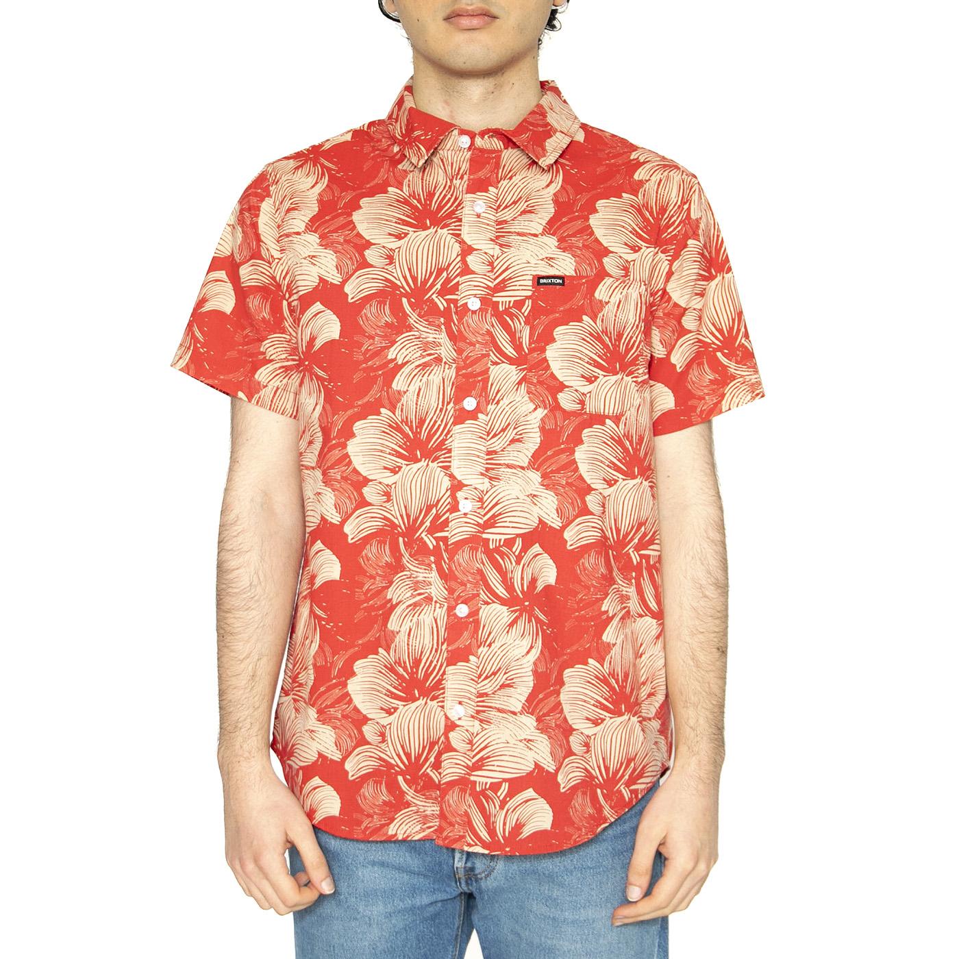 Charter Print S/S WVN - Camicia Maniche Corte Uomo Multicolore 01218-CSROF  BRIXTON 