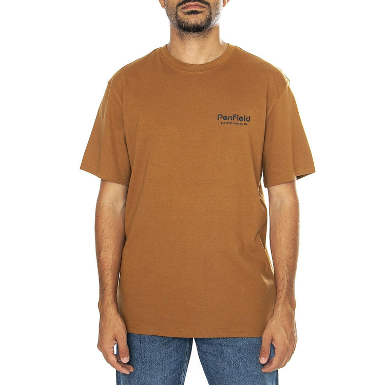 Arc Mountain Back Graphic SS T Rubber - Maglietta Girocollo Uomo Marrone PFD0280-A71  PENFIELD 