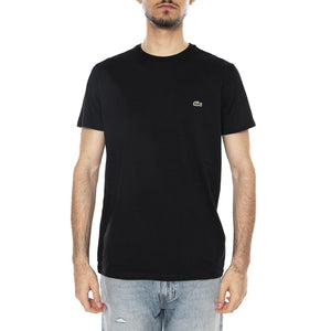 T-SHIRT BLACK - Maglietta Girocollo Uomo Nera TH6709 031 LACOSTE 