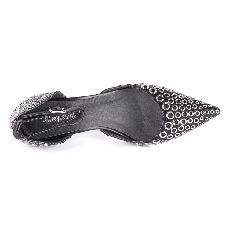 LYMAN LEATHER BLACK +SILVER JCSJC2322LEA-BLACK  JEFFREY CAMPBELL 