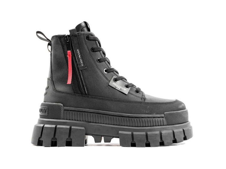 Revolt Boot Zip Lth Black / Black - Scarpe Stringate Profilo Alto Donna Nere PAS98859-001-M  PALLADIUM 