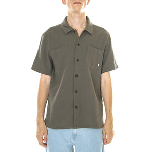 M' Fitzgerald Relaxed Fit Texture Shirt S/S - Camicia Maniche Corte Uomo Verde F4WSD040-310  FARAH 