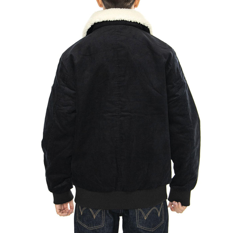 Corduroy Aviator Black Jacket - Giacca Uomo Nera 112357270-BLACK  WRANGLER 