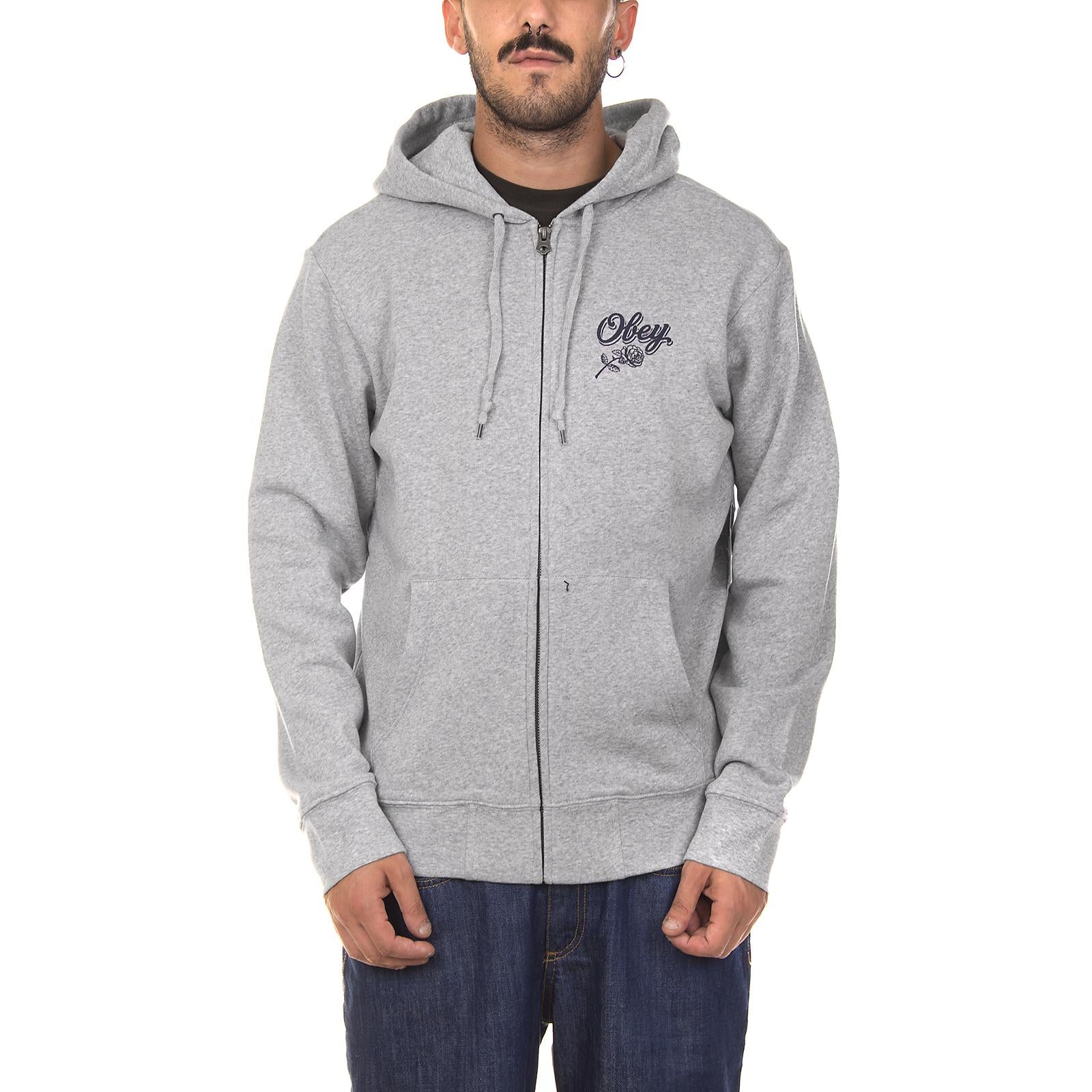 CARELESS WHISPERS ZIP HOODED P ATHLETIC HEATHE 86131_4  OBEY 
